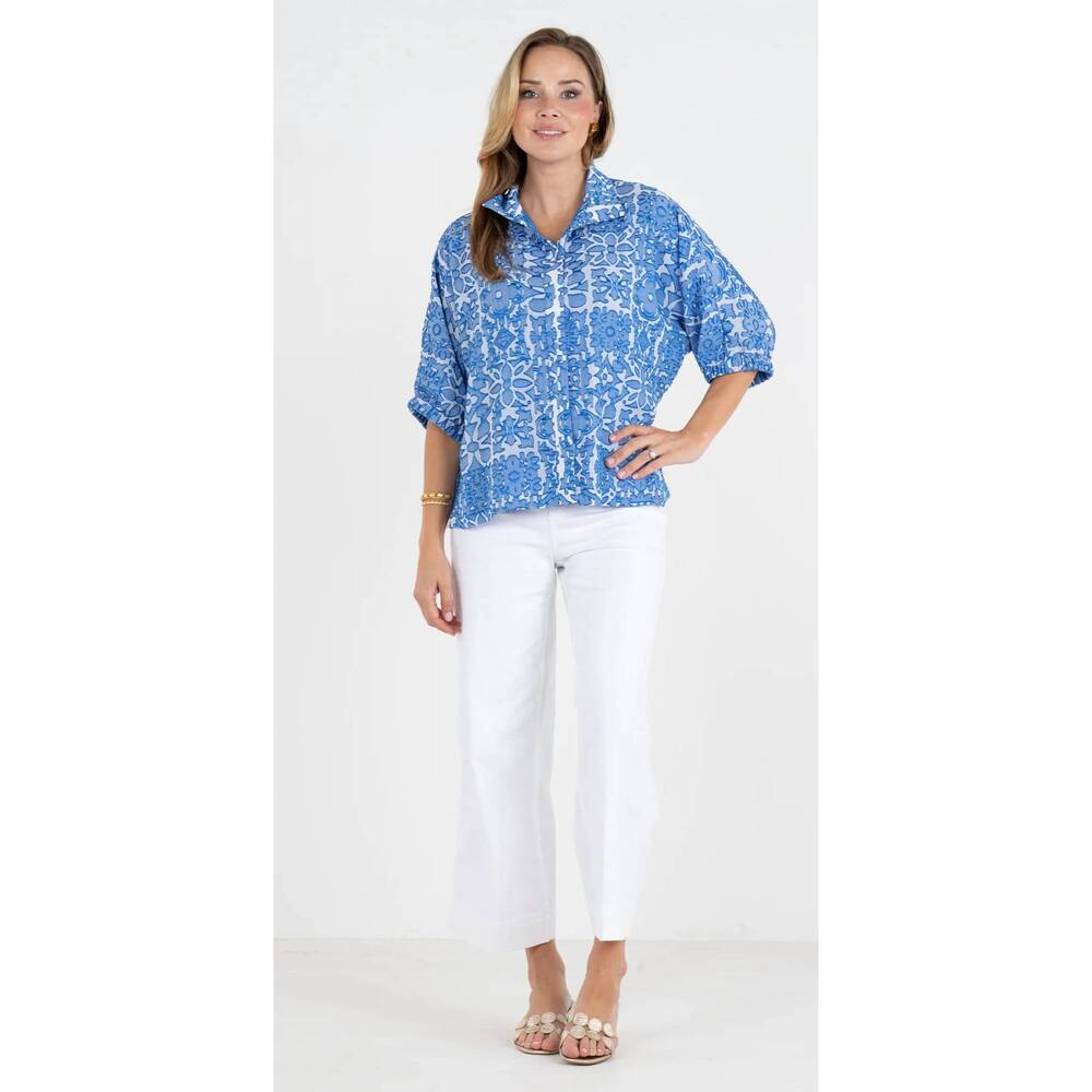 NEW EMILY MCCARTHY positano bonny top in blue